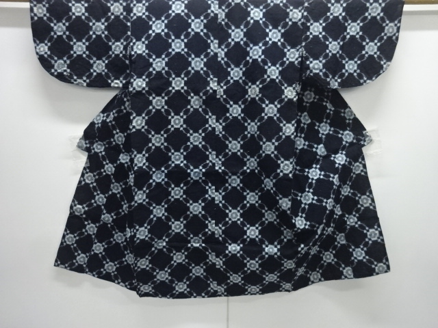 JAPANESE KIMONO / ANTIQUE HITOE KIMONO / COTTON / KURUME KASURI / ABSTRACT